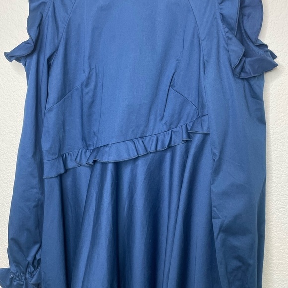 Anna October dress mini cut out shoulders blue sz large - Picture 5 of 8